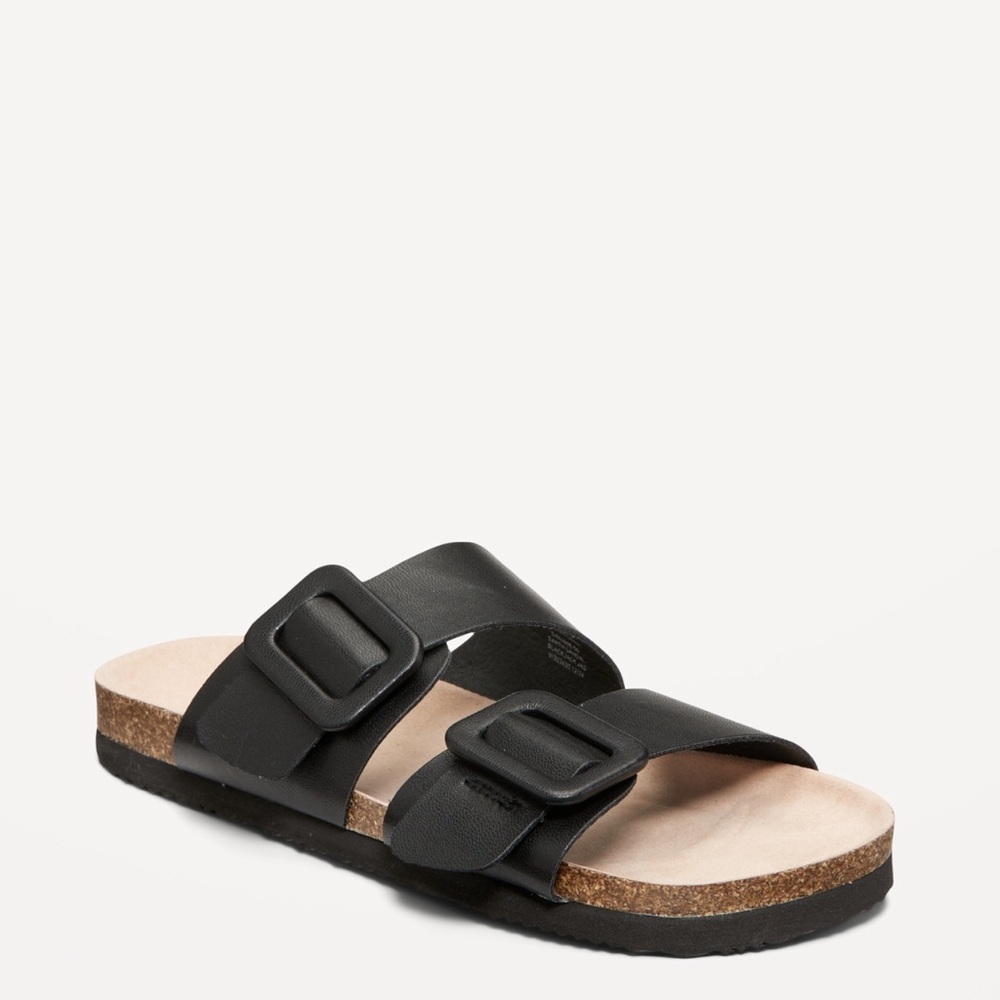 Old Navy Black Double Strap Sandals